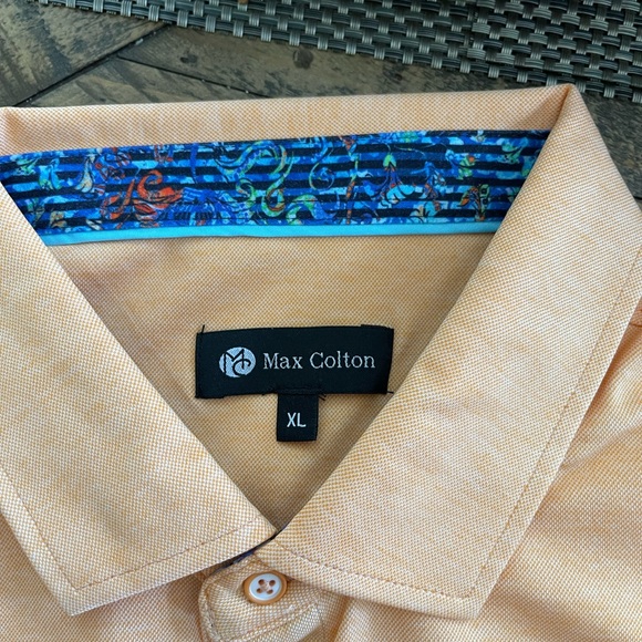 Mens polo. Max Colton brand. Coral/orange. - Picture 2 of 4
